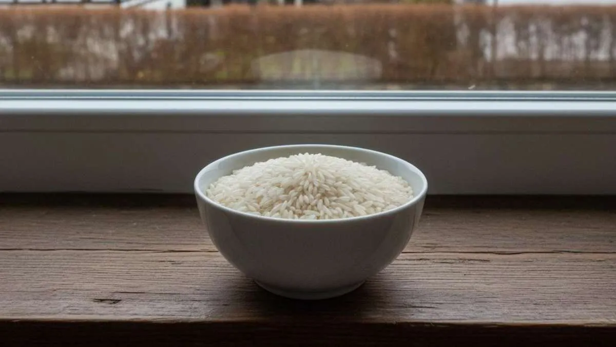 En skål med ris på fönsterbrädan fixar ett vanligt hemproblem